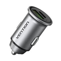 Vention USB-A+C (2port,18/20W, szürke, szivargyújtós), töltő