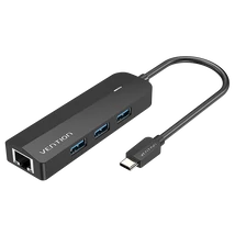 Vention USB-C -> USB3.0*3/Micro USB-B/RJ45 0,15m, Hub