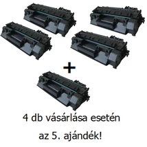 Utángyártott 4+1db AKCIÓ HP 05A (CE505A) - 2.300 oldal nyomtatófesték