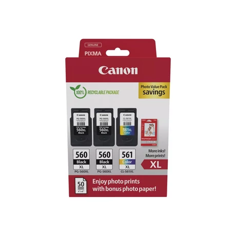 Eredeti Canon PG-560XLx2 + CL-561XL Tintapatron Multipack 2x14,3 ml + 1x12,2 ml