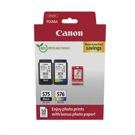 Eredeti Canon PG575+CL576+10x15 GP501 fotópapír multipack