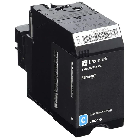 Eredeti Lexmark CS/CX727/CS728 Toner Cyan 10K 75B0020