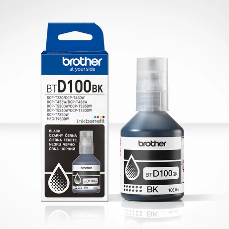 Eredeti Brother BTD100BK Tintatartály Black 108 ml 7.500 oldal kapacitás