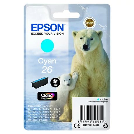 Eredeti Epson T2612 Patron Cyan 4,5ml 26