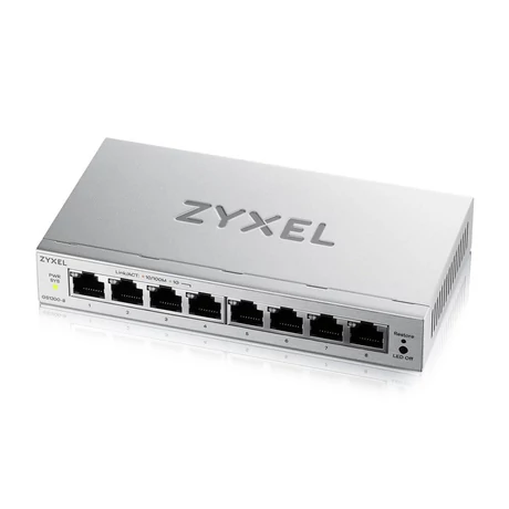 Zyxel GS1200-8-EU0103F v3 8xGbE LAN port web menedzselhető asztali Switch
