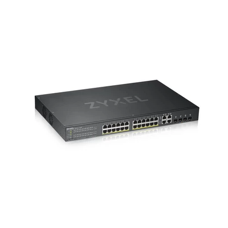 Zyxel GS1920-24HPV2-EU0101F v2 24xGbE PoE LAN (375W) 4xGbE SFP/RJ45 Combo port L2 menedzselhető PoE Switch