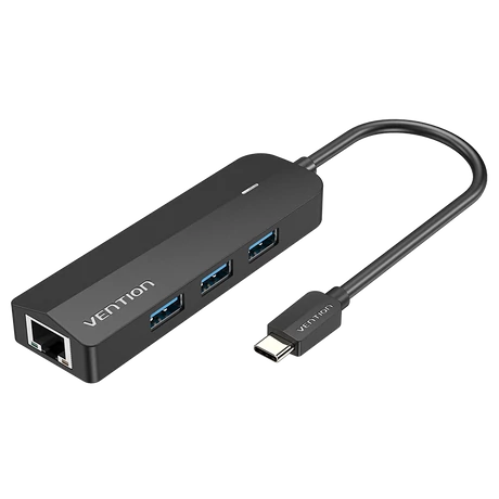 Vention USB-C -> USB3.0*3/Micro USB-B/RJ45 0,15m, Hub