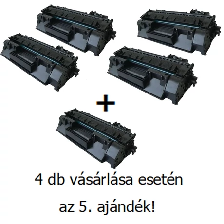 Utángyártott 4+1db AKCIÓ HP 80A (CF280A) - 2.700 oldal nyomtatófesték