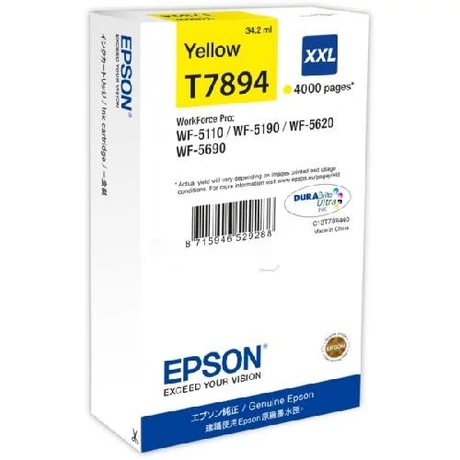 Eredeti Epson T7894 yellow - 34,2ml ~ 4.000 oldal