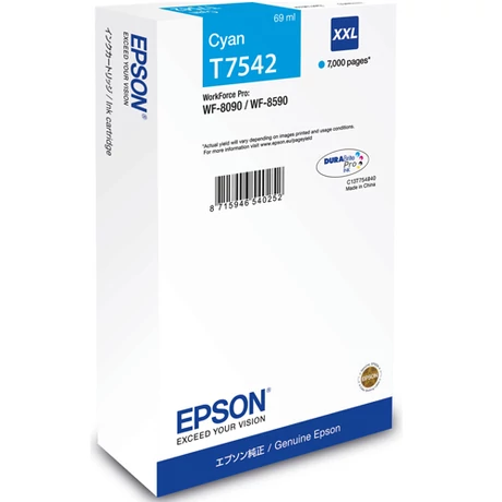 Eredeti Epson T7542 cyan - 69ml ~7.000 oldal